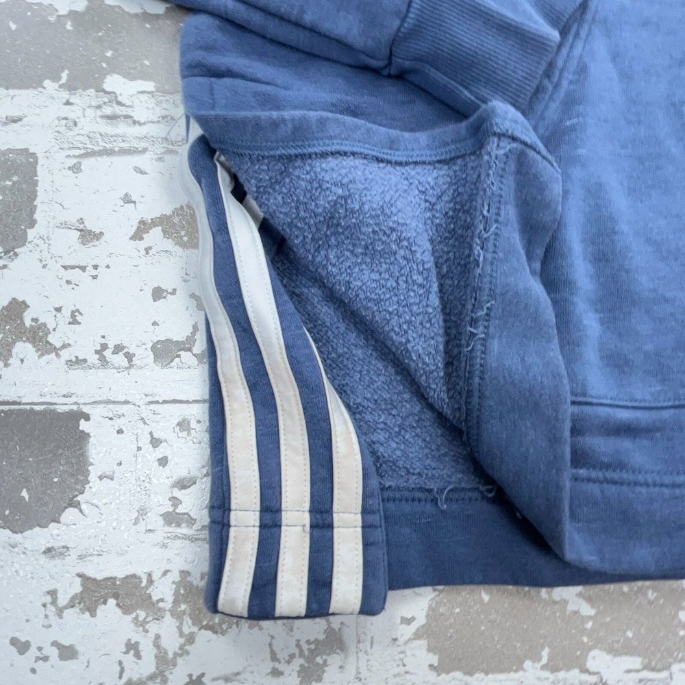 Adidas Hoodie Women Medium Blue White Sweatshirt Sweater Spell Out Logo * - Picture 3 of 14